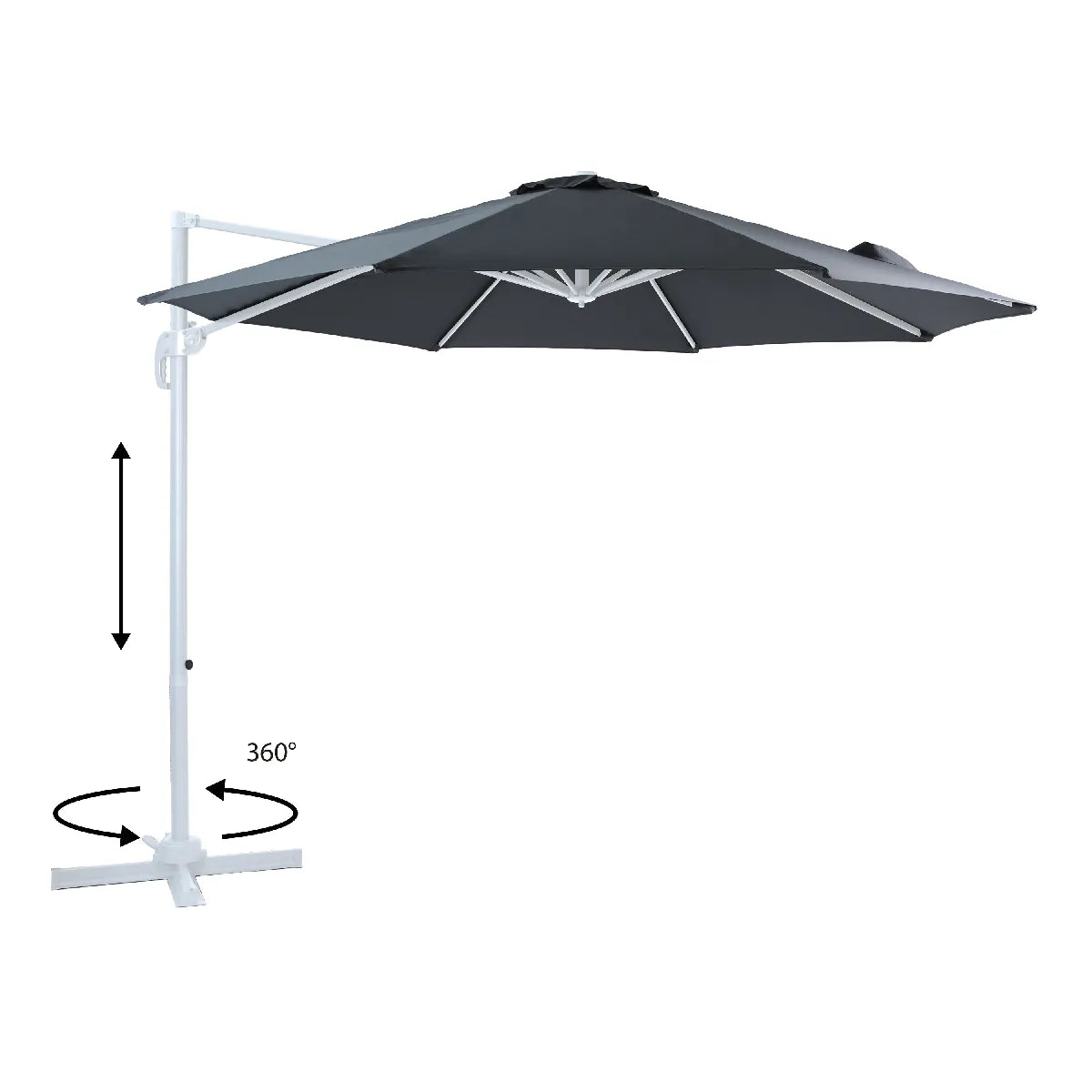 Axi House Parasol Marisol 300 cm Blanco Gris - Imagen 4