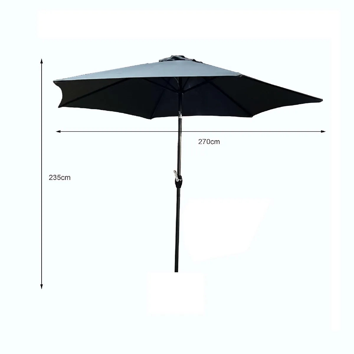 Akord Parasol de Jardín Desplazado Gris 270 cm - Imagen 3