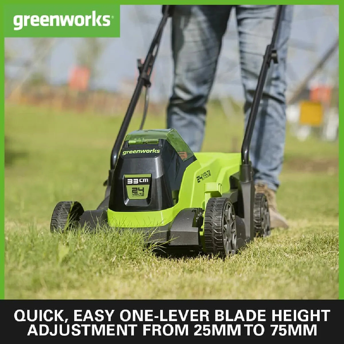 Greenworks Cortacésped a Batería 24 V con Recogedor 30 L - Imagen 4