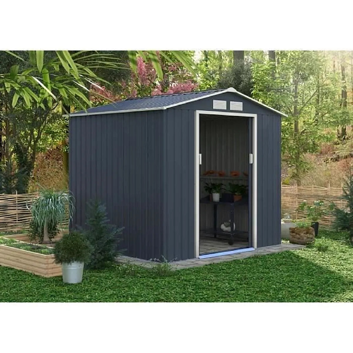 Archer B Cobertizo de Jardín Gris Anthracite 4.07 m² - Imagen 2