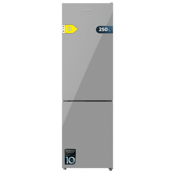 Cecotec Bolero CoolMarket Combi 250 Frigorífico Combi Inverter Grey Glass