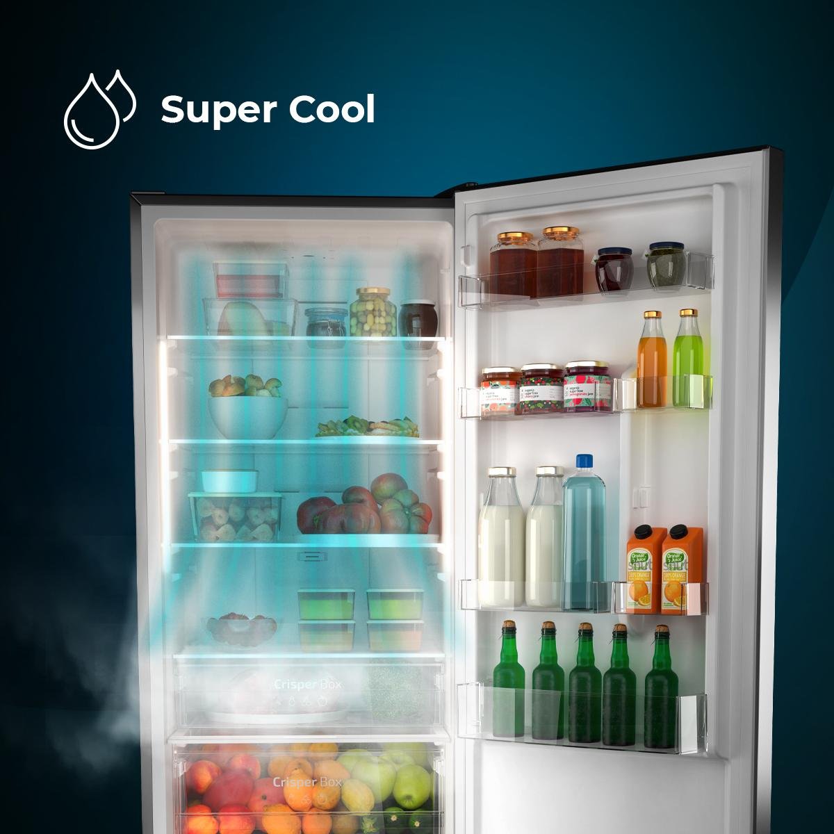 Cecotec Bolero CoolMarket Frigorífico Combi Inox 322 L - Imagen 10