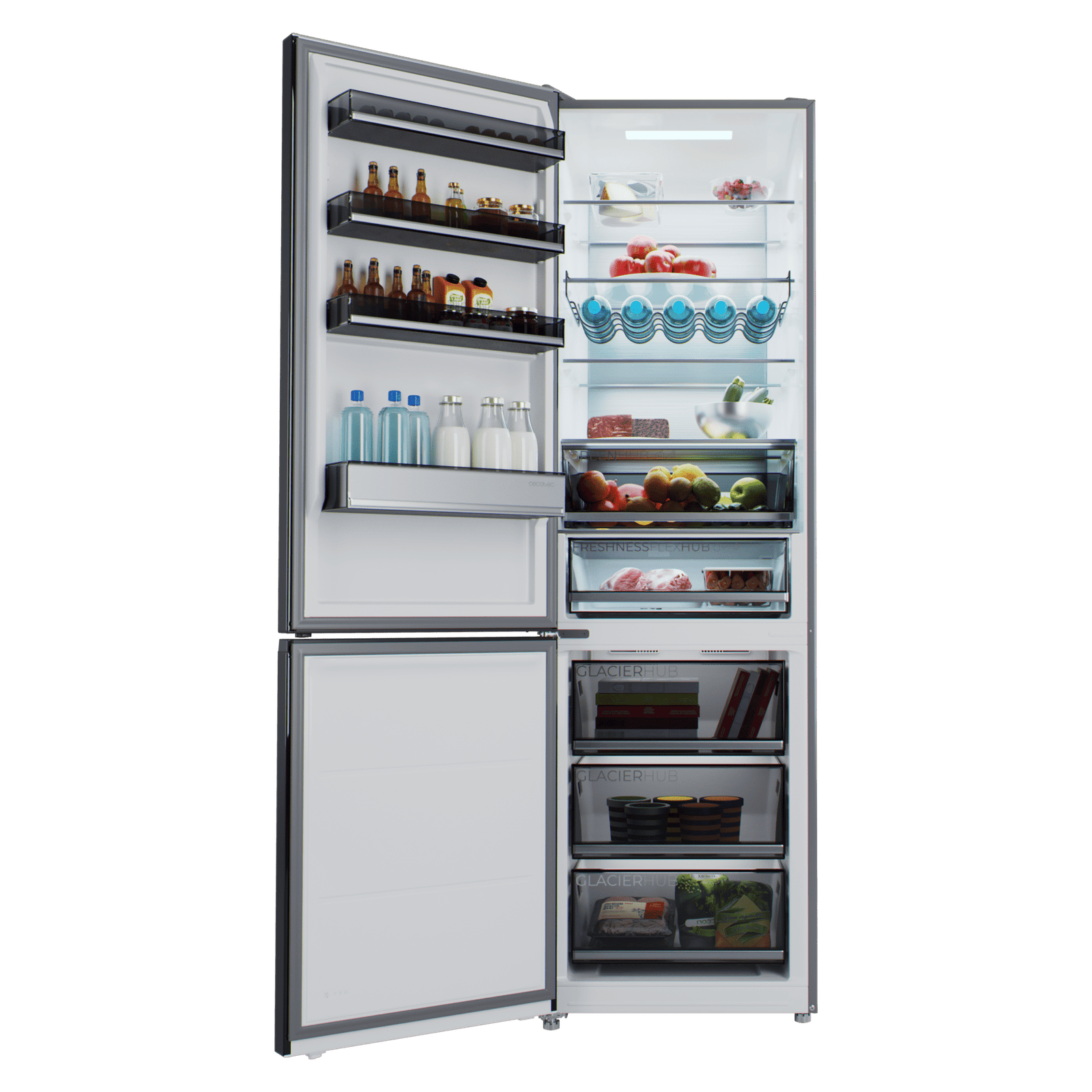 Cecotec Bolero CoolMarket 456 L Frigorífico Black Glass Max Inside - Imagen 3