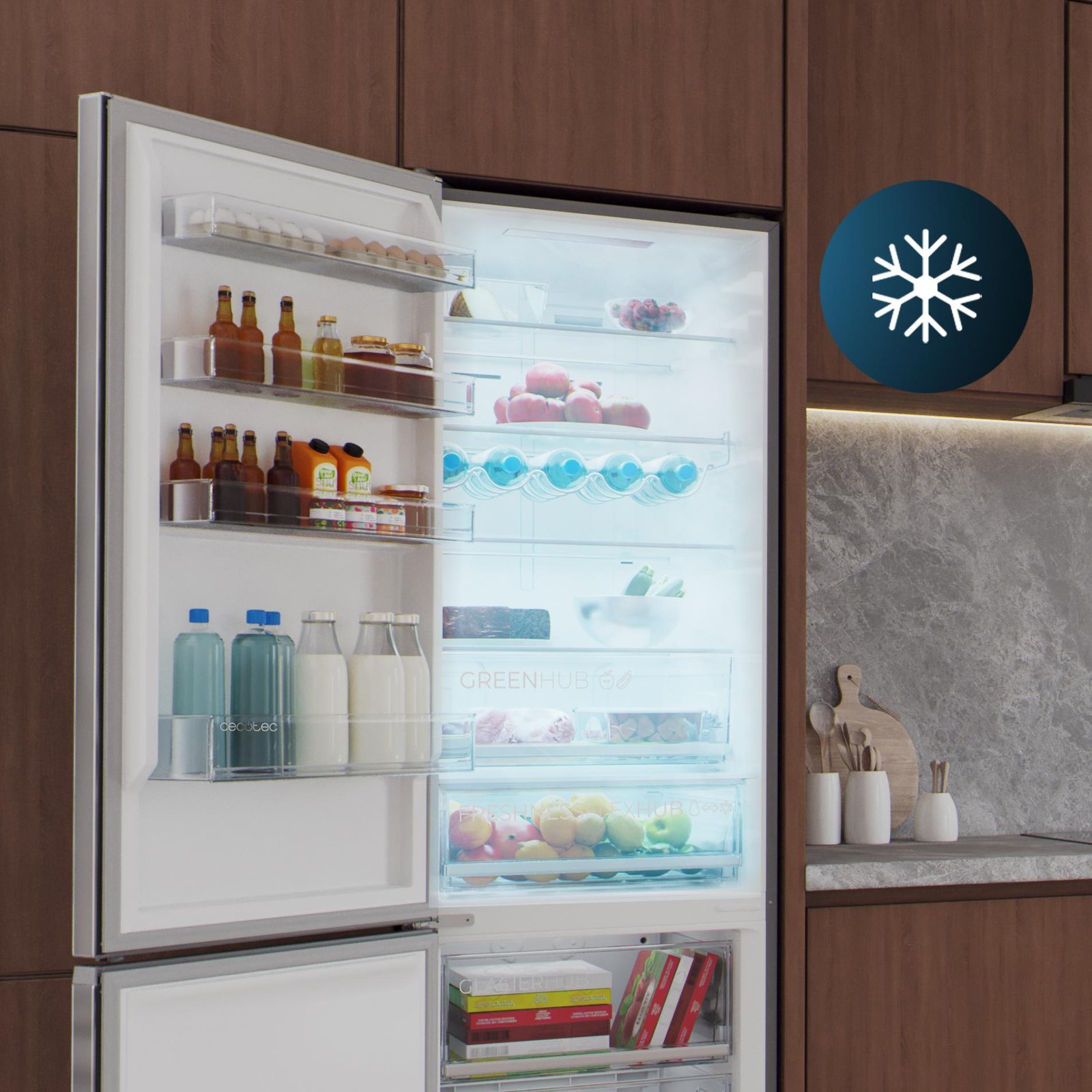 Cecotec Bolero CoolMarket Combi 456 Dark E Frigorífico Combi 456L - Imagen 9