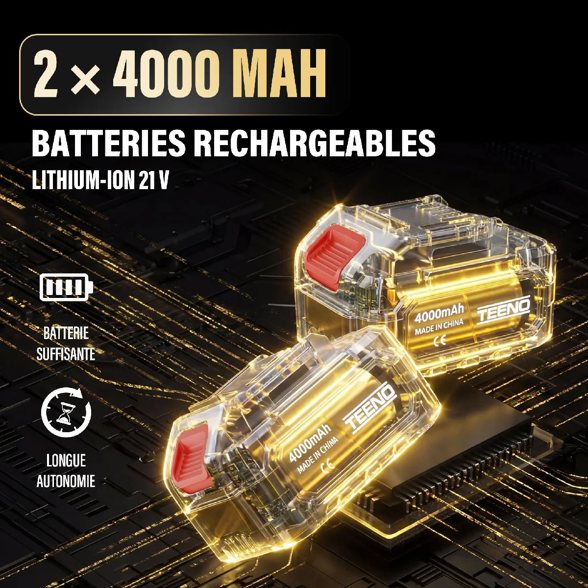 Teeno Cortasetos Eléctrico Telescópico 2.5 m con Baterías 4 Ah - Imagen 3