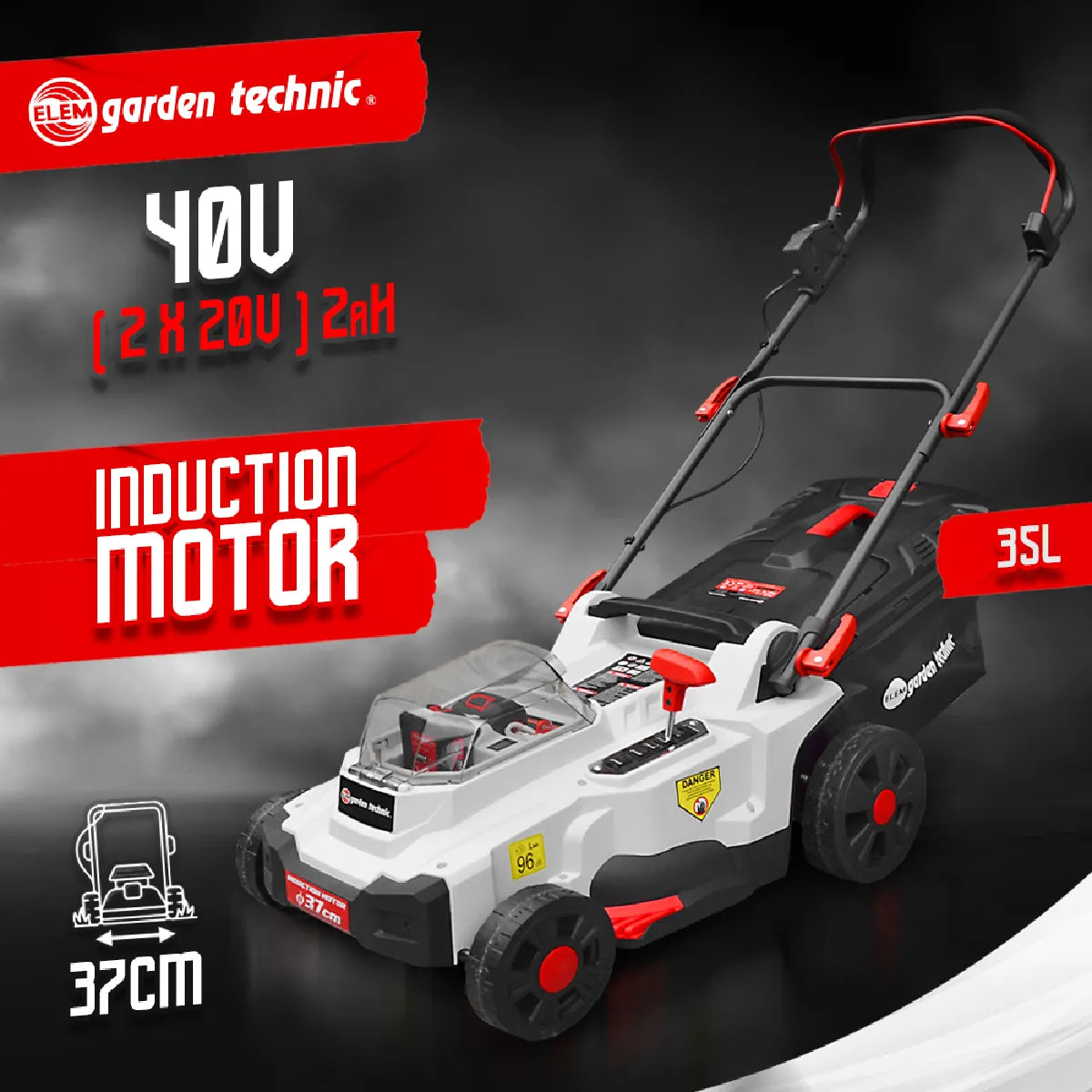 Elem Garden Technic 40V Cortacésped Eléctrico Baterías 4 Ah - Imagen 2