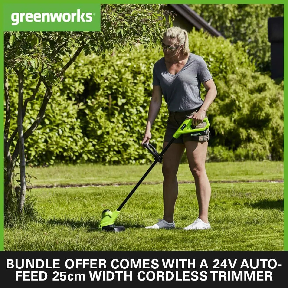 Greenworks Cortacésped a Batería 24 V con Recogedor 30 L - Imagen 5