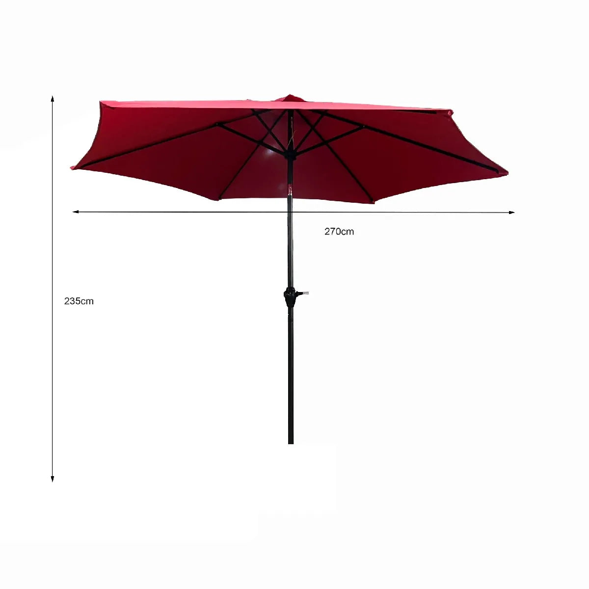 AKORD Parasol de Jardín Hexagonal Rojo Impermeable 2,7 m - Imagen 3
