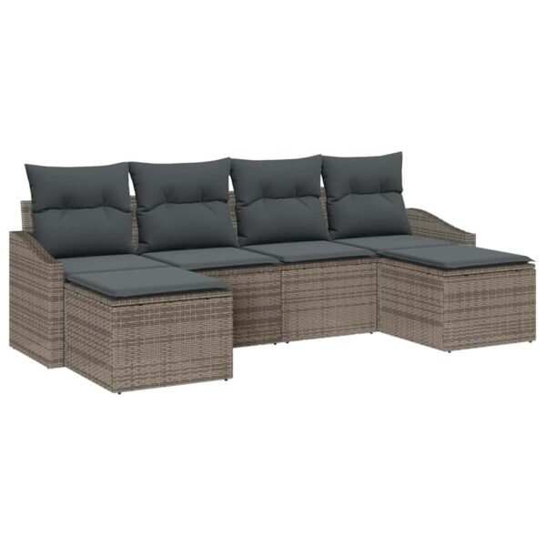 Conjunto de Comedor de Jardín 6 uds. Gris ratán sintético