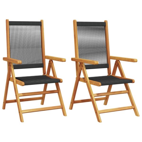 Sillas plegables (2 unidades) de madera maciza de acacia negra y polipropileno.
